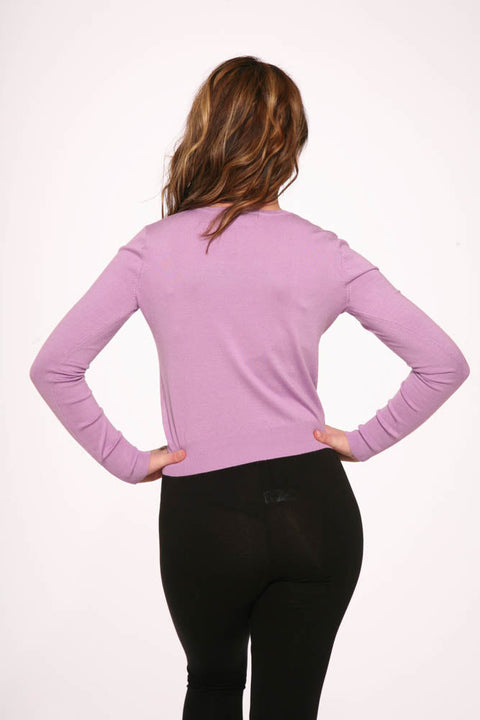 Purple V-Neck Cardigan