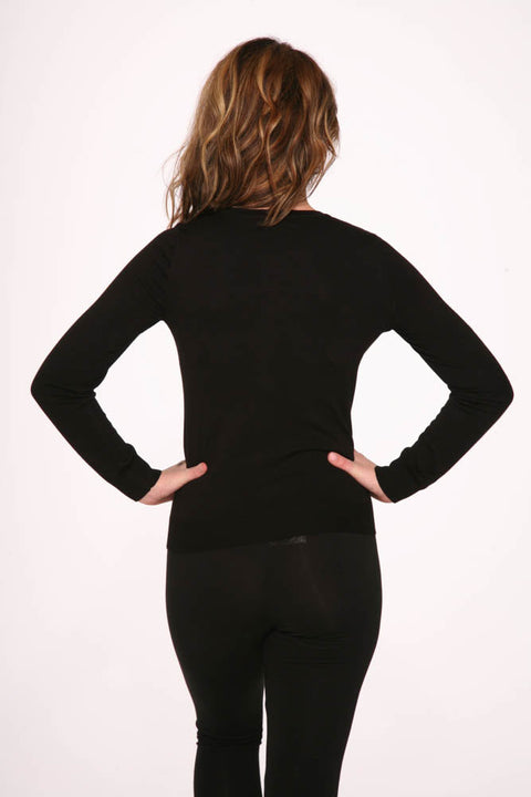 Black Crewneck Cardigan