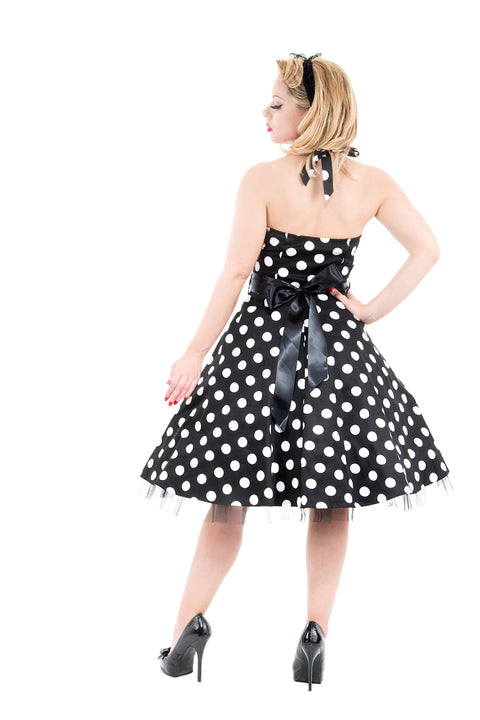 Black & White Minnie Halter Dress