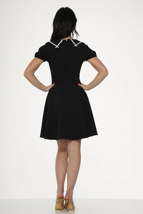 Black & White Trim Gothic Swing Dress