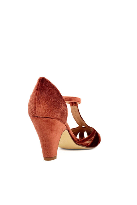 Sergi Velvet T-Strap Heels