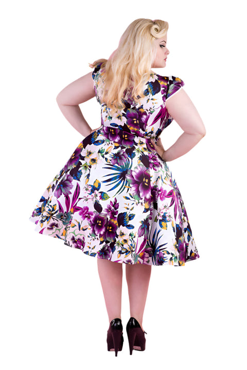 Pansies Floral Swing Dress