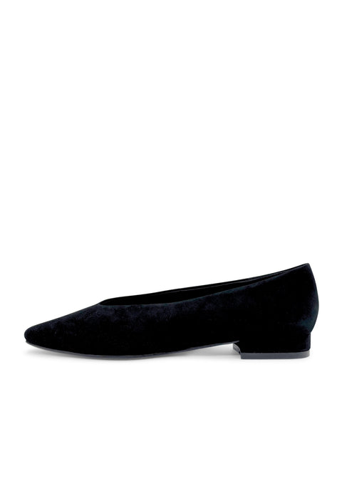 Slick Ballet Flats Black Suede