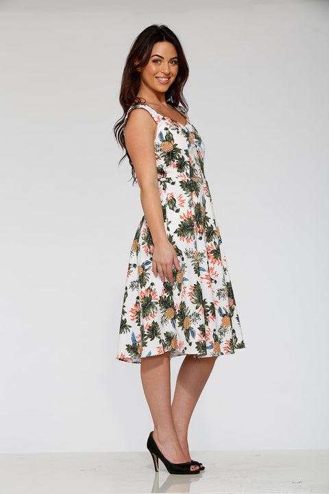 White Hawaiian Swing Dress