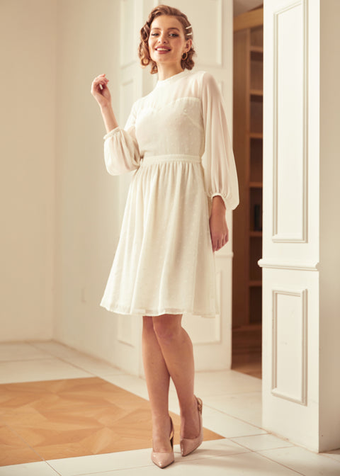 Sheerly Blessed In Bliss Fit and Flare Dress