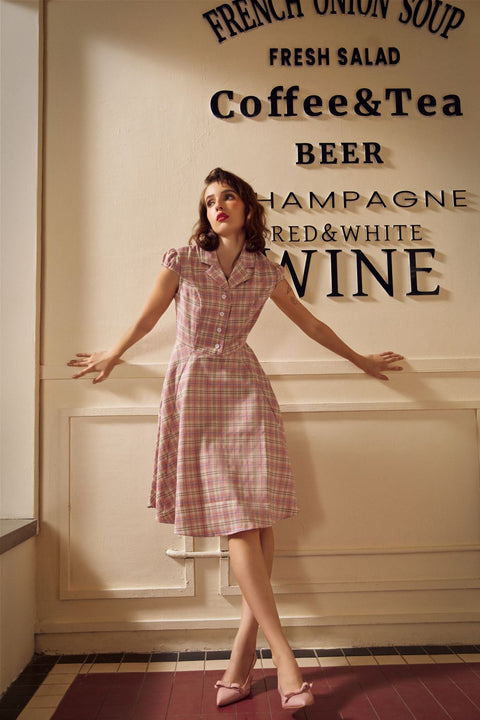 Pink Plaid Swing Dress