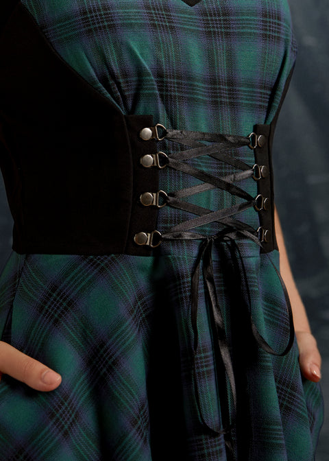 Green Plaid Swing Dress