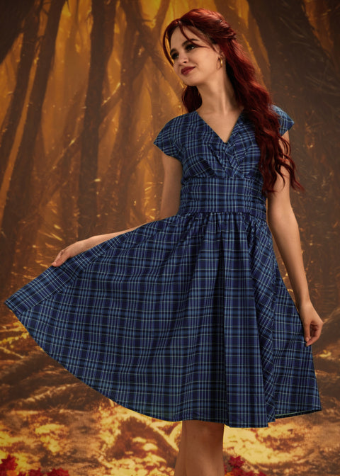 Blue Plaid Greta Dress
