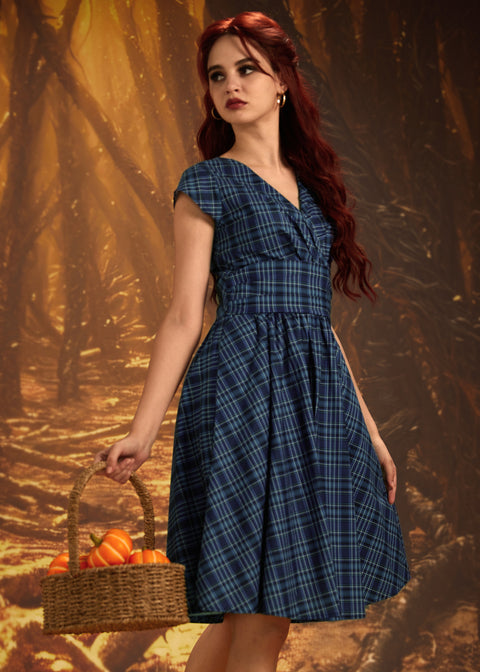 Blue Plaid Greta Dress
