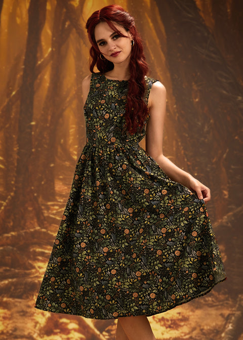 Pumpkin Foliage Midi Dress