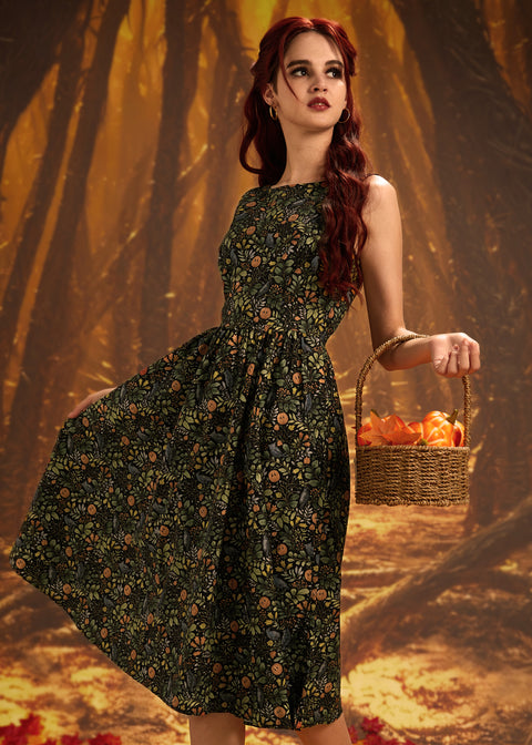 Pumpkin Foliage Midi Dress