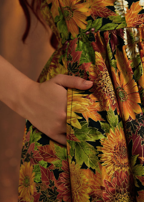 Sunflower Floral Vintage Dress