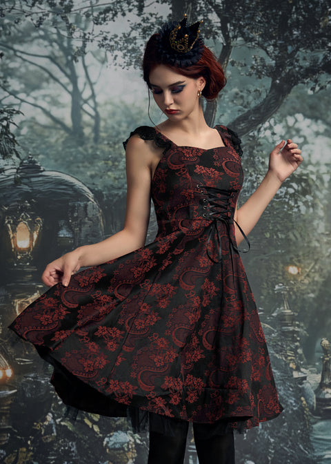 Red Byzantine Swing Dress