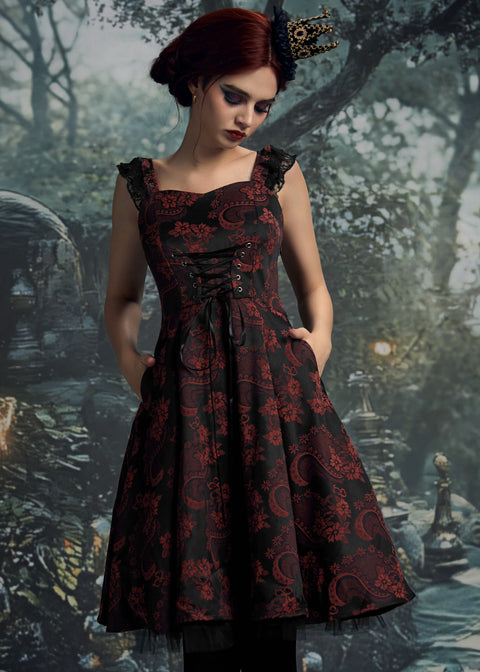 Red Byzantine Swing Dress