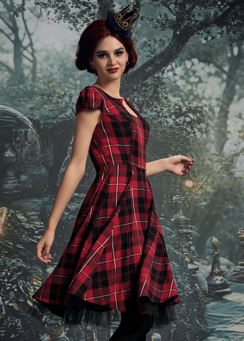 Red Plaid Swing Dress