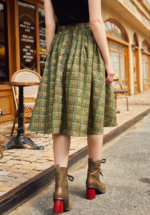 Green Plaid Doris Skirt