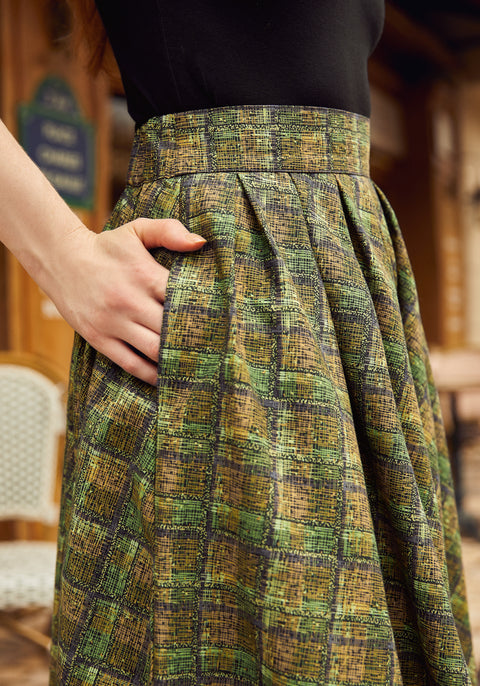 Green Plaid Doris Skirt