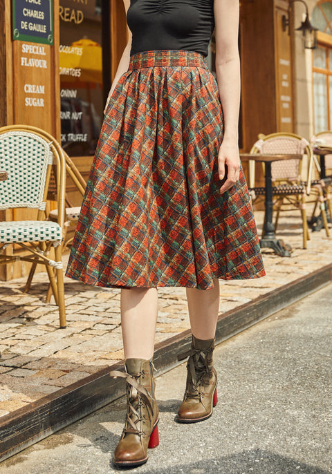 Red Plaid Doris Skirt