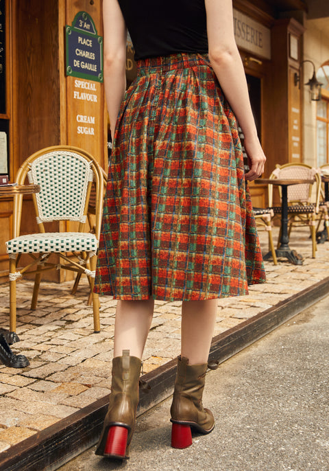 Red Plaid Doris Skirt