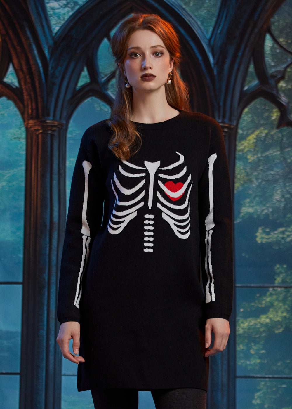 long sleeve skeleton dress The Love Remains Sweater – ModCloth vintage underskirt and youll have a Holland America Dining Room Color:Green and Blue