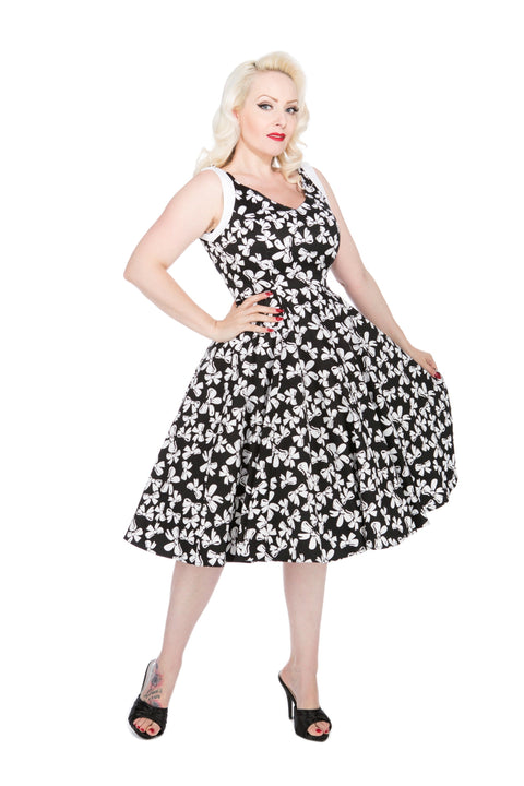 Black & White Bow Swing Dress