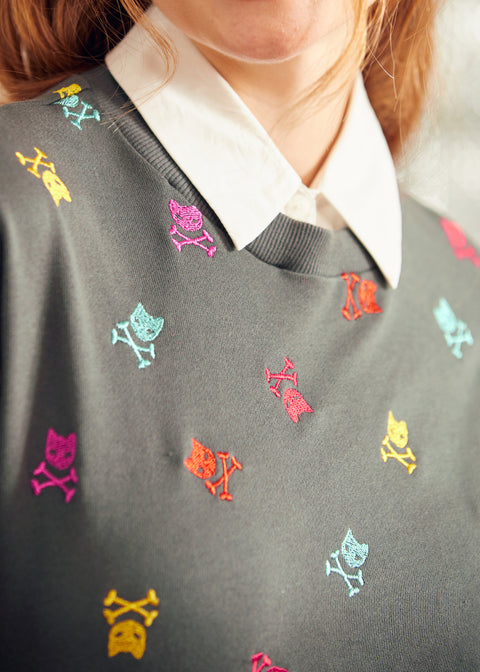 Drive-In Diva Collar Sweatshirt