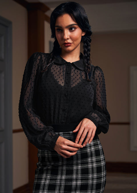 More Mulled Wine Collared Blouse