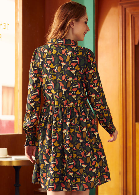 Afternoon Tea Time Drop Waist Shirt Dress