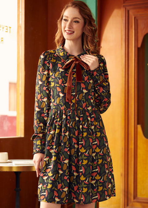 Afternoon Tea Time Drop Waist Shirt Dress