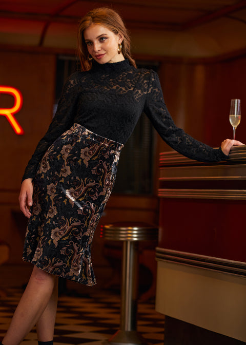 Sugar and Spice Spice Fishtail Midi Skirt