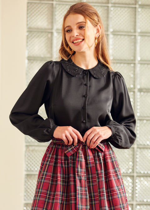 Sweet Nothings Puff Shoulder Button Down Blouse