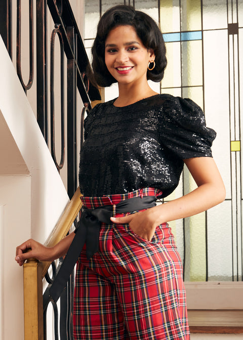 Festive Frolic Bubble Sleeve Crew