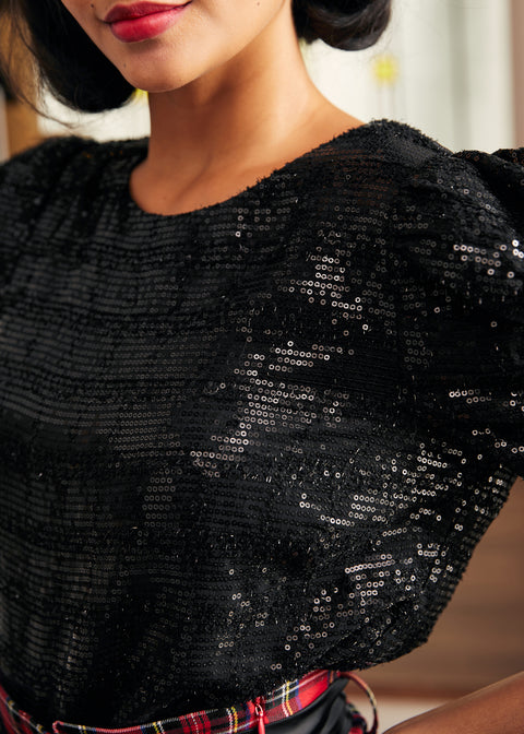 Festive Frolic Bubble Sleeve Crew