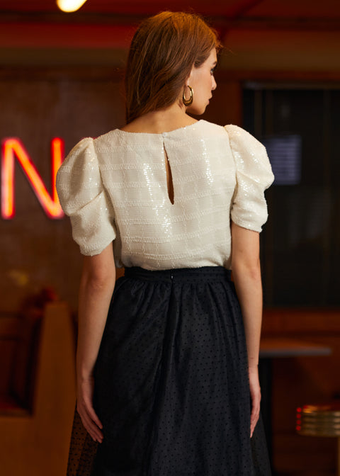 Festive Frolic Bubble Sleeve Crew