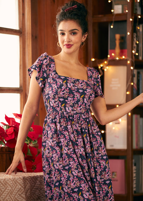 Timeless Tapestry Square Neck Dress