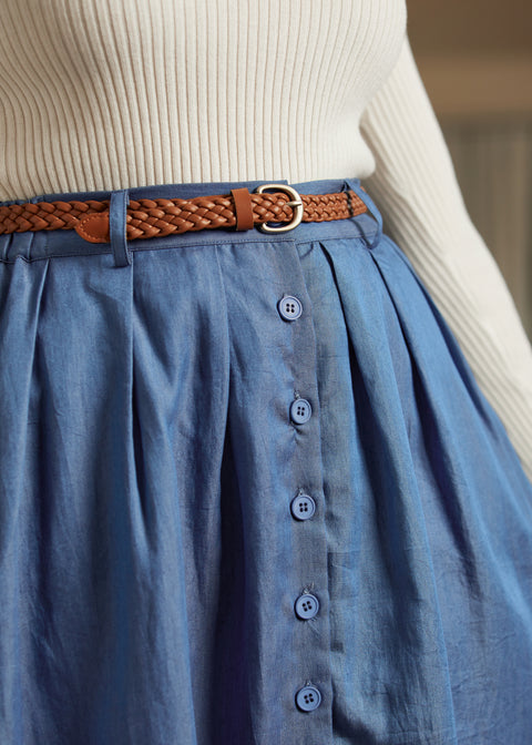 Bookstore's Best Chambray A-Line Skirt