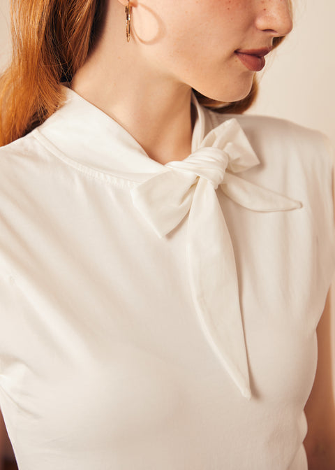 Retro Rendezvous Tie-Neck Top