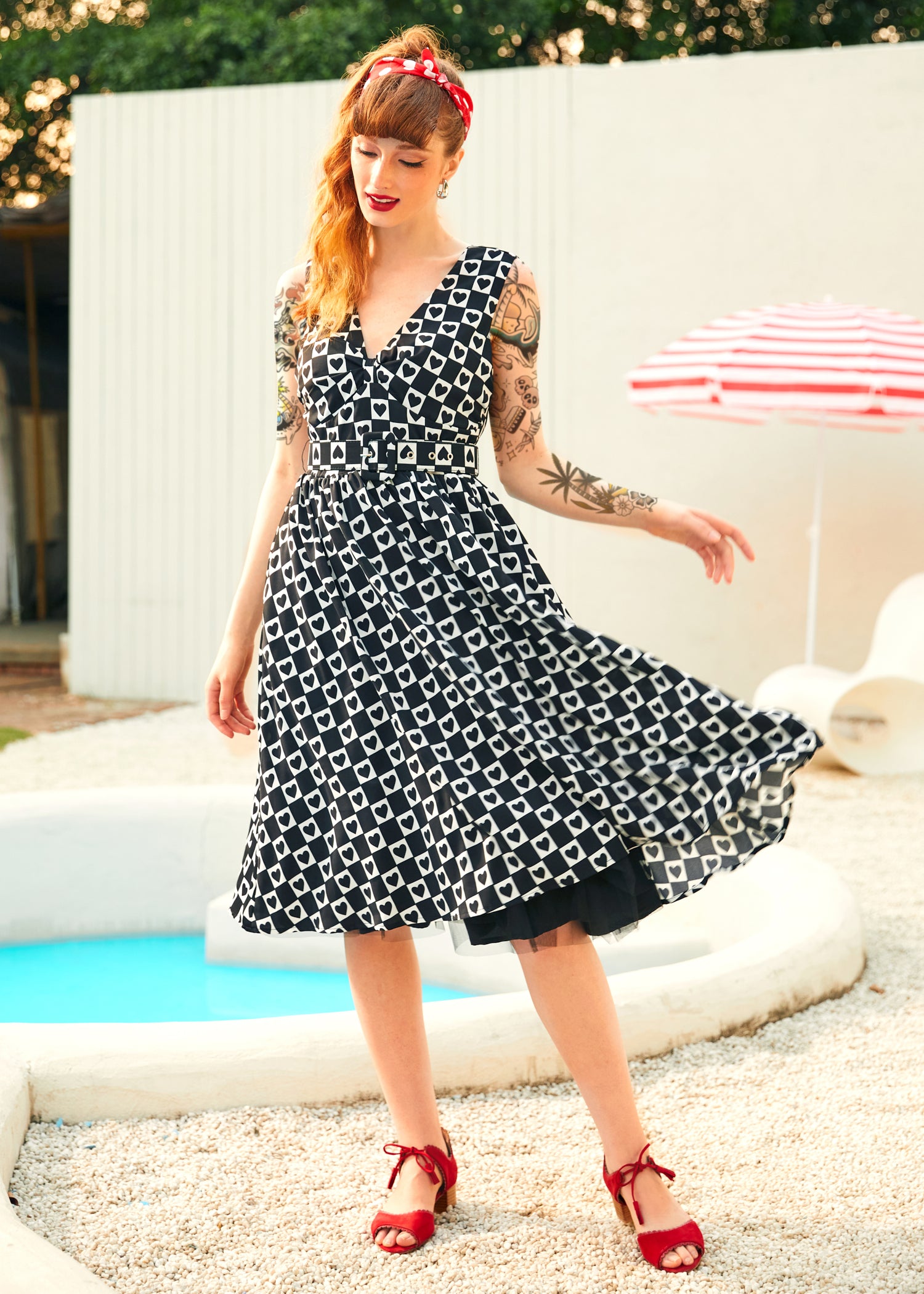 ModCloth Hopeless Romantic Fit & Flare Dress in Queen Of Hearts, Size Medium ModCloth Hopeless Romantic Fit & Flare Dress in Queen Of Hearts, Size Medium