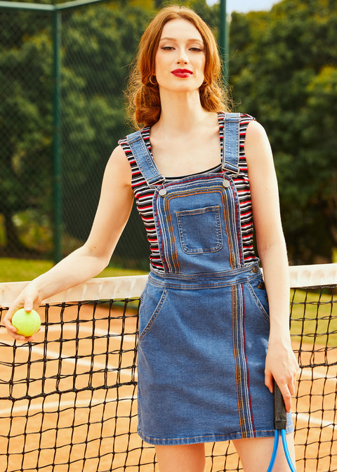 A Posh Picnic Denim Overall Jumper