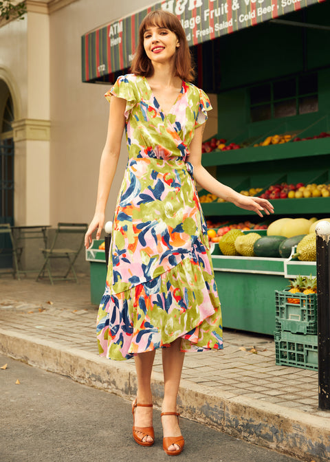 The Brushstroke Breeze Wrap Dress