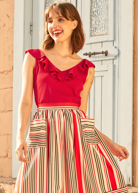Ruffle Me This V-Neck Tank