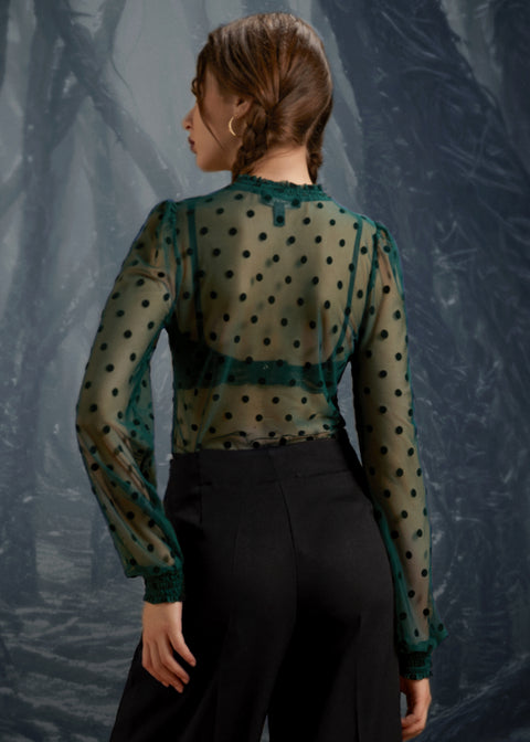 ModCloth Roxanne Smocked Mockneck Blouse