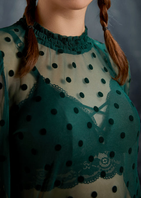 ModCloth Roxanne Smocked Mockneck Blouse