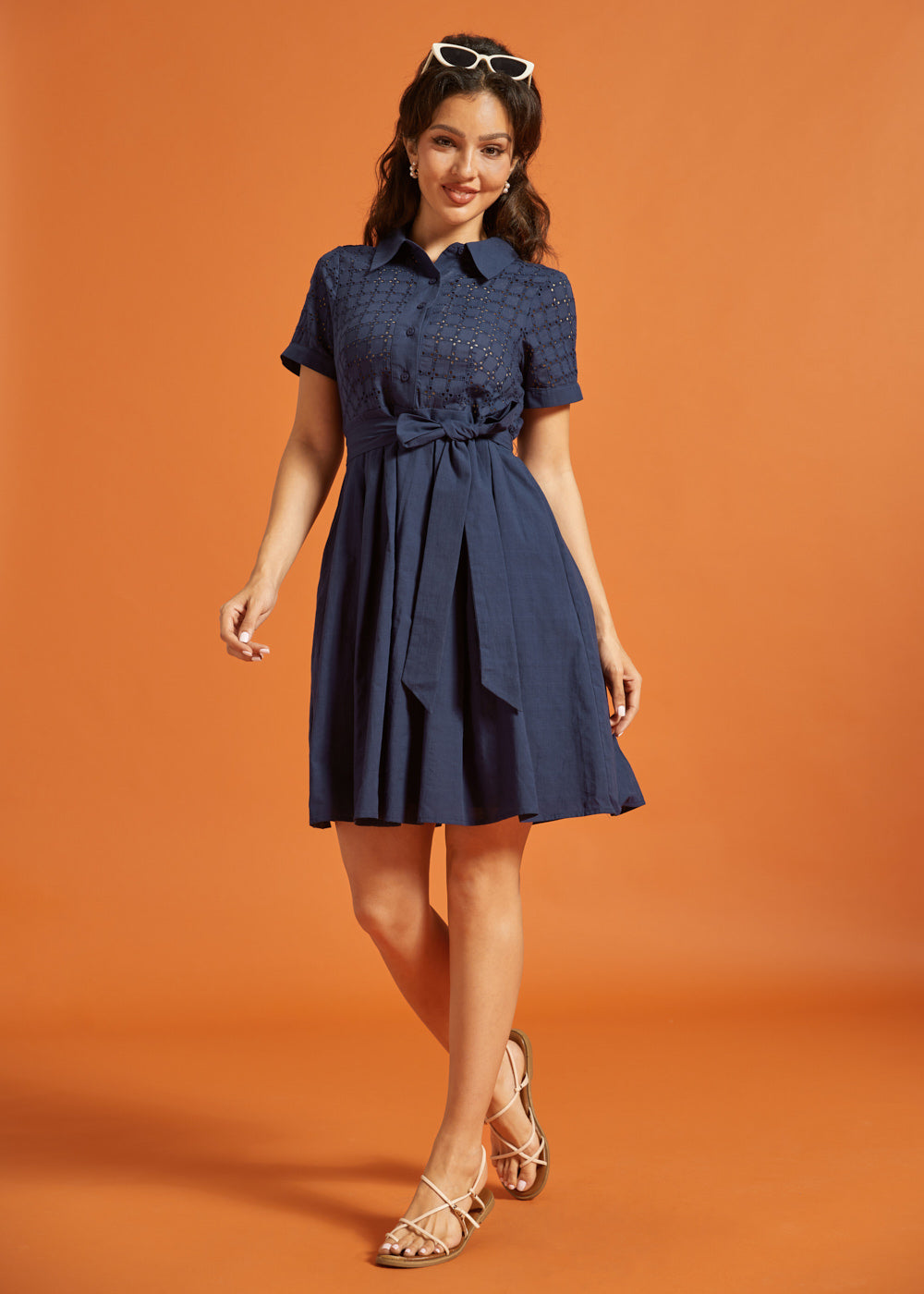 Library Lane Shirt Dress in Midnight Lattice, Size XL