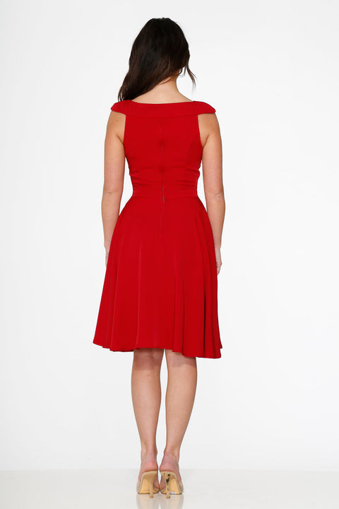 Red Occasional Swing Dress