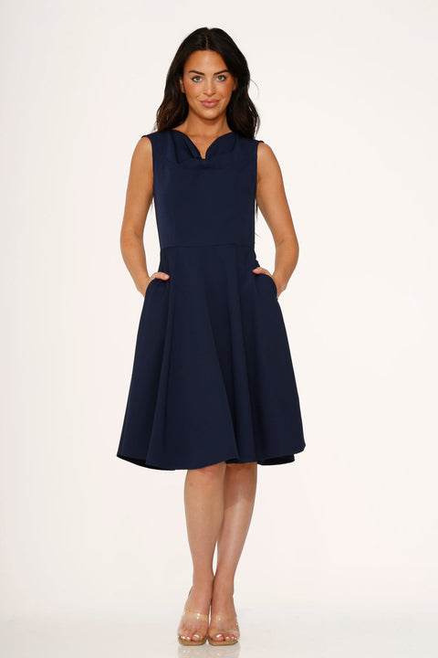 Navy Blue Swing Dress
