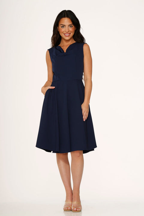 Navy Blue Swing Dress