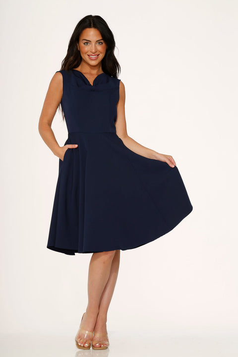Navy Blue Swing Dress