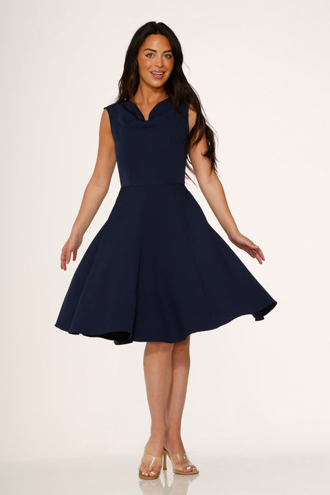 Navy Blue Swing Dress
