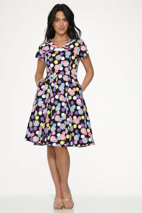 Black & Purple Swing Dress